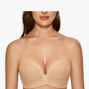 Delimira soft tan Elegant Lace Strapless Bra - 40C